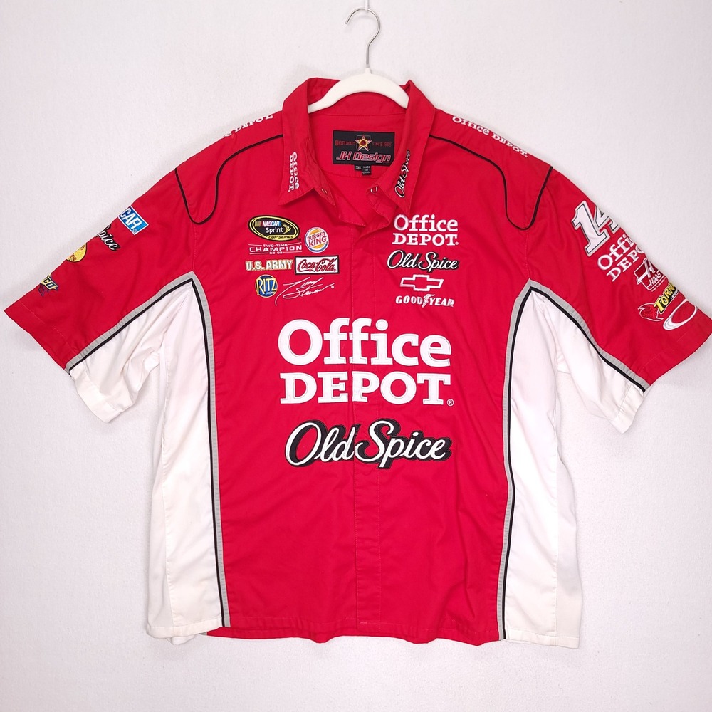 JH Design NASCAR Tony Stewart 14 Office Depot Racing Shirt Red Mens 3XL